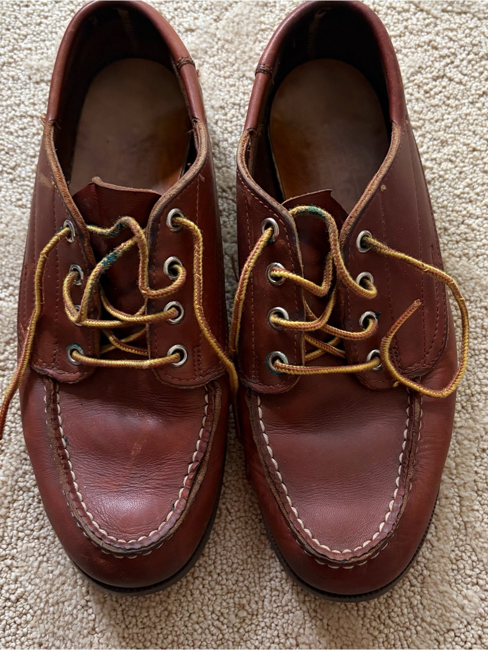 Sebago Men's Brown Leather Boat Shoes with Contrast Laces